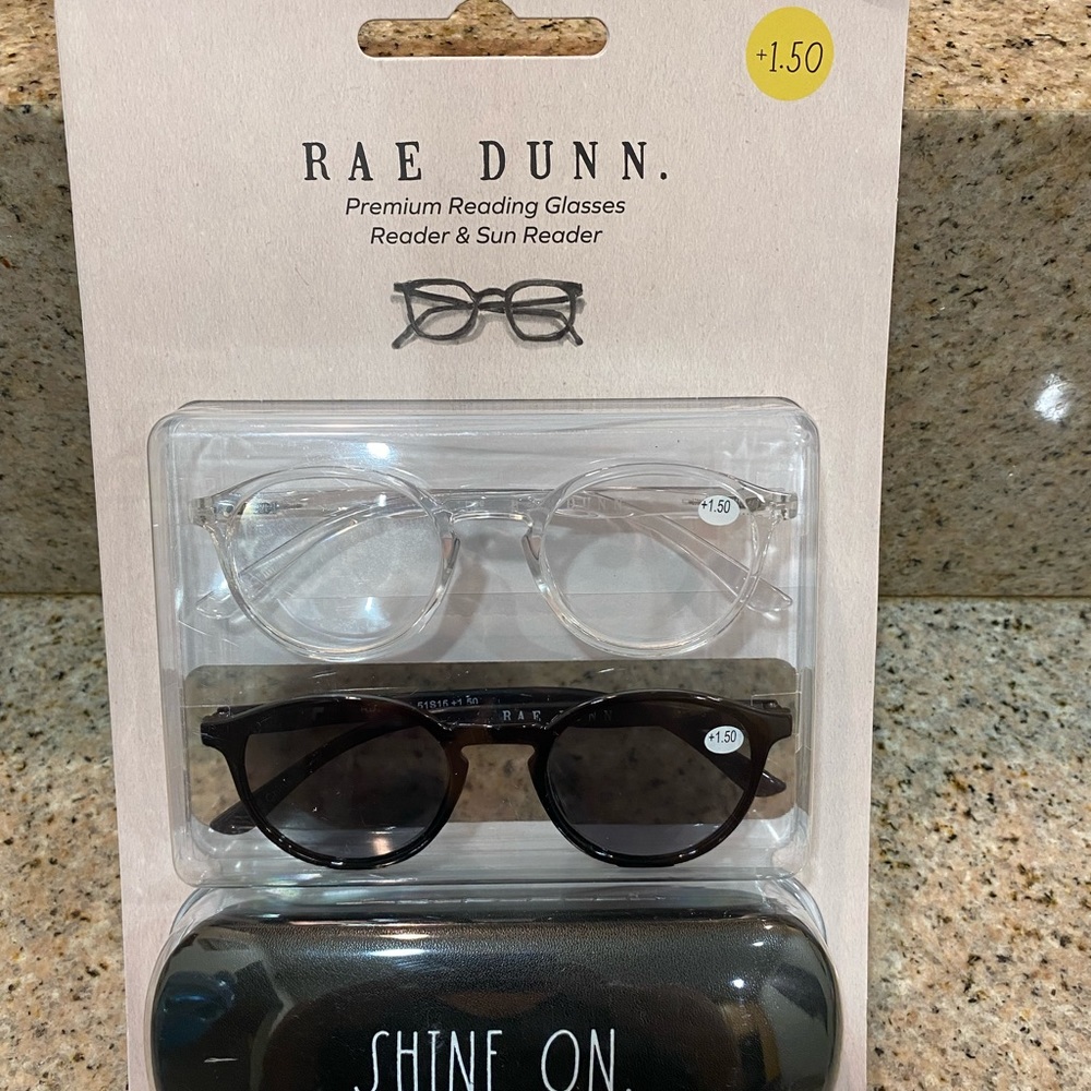 Rae Dunn 1.50 reader & sun reader glasses